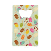 Ice Cream Pattern Creditkaart Flessenopener (Voorkant)