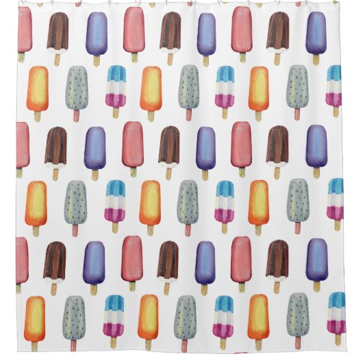 Ice Cream Pattern Douchegordijn (Voorkant)