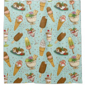 Ice Cream Pattern Douchegordijn (Voorkant)