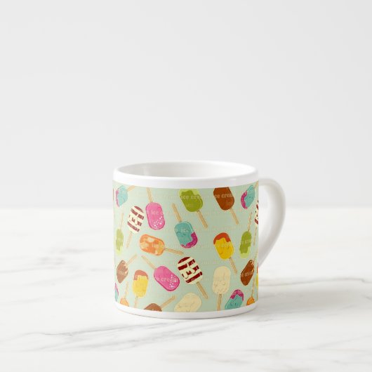 Ice Cream Pattern Espresso Kop (Voorkant rechts)