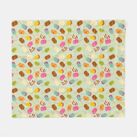 Ice Cream Pattern Fleece Deken (Voorkant (Horizontaal))
