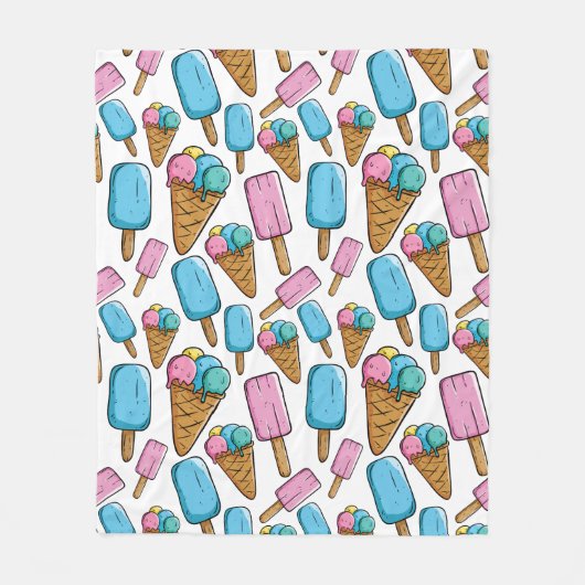 Ice Cream Pattern fleece dekens (Voorkant)