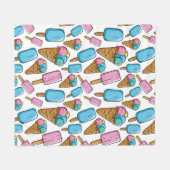 Ice Cream Pattern fleece dekens (Voorkant (Horizontaal))