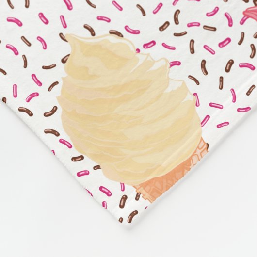 Ice Cream Pattern fleece dekens (Hoek)