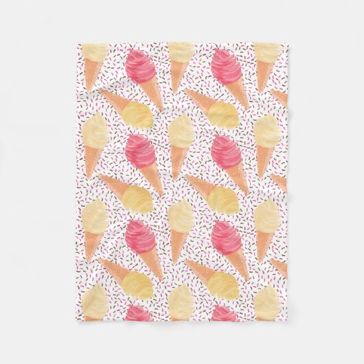 Ice Cream Pattern fleece dekens (Voorkant)