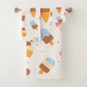 Ice Cream Pattern, Ice Cream Cone, Ice Popsicle Bad Handdoek (Insitu)