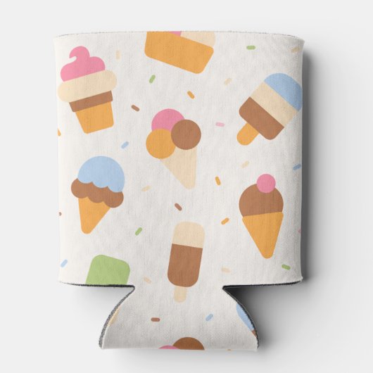 Ice Cream Pattern, Ice Cream Cone, Ice Popsicle Blikjeskoeler (Achterkant)