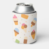 Ice Cream Pattern, Ice Cream Cone, Ice Popsicle Blikjeskoeler (Blikje Achterkant)