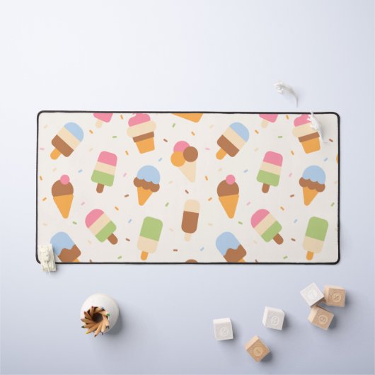 Ice Cream Pattern, Ice Cream Cone, Ice Popsicle Bureaumat (Kindertafel)