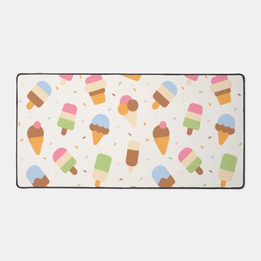 Ice Cream Pattern, Ice Cream Cone, Ice Popsicle Bureaumat (Voorkant)