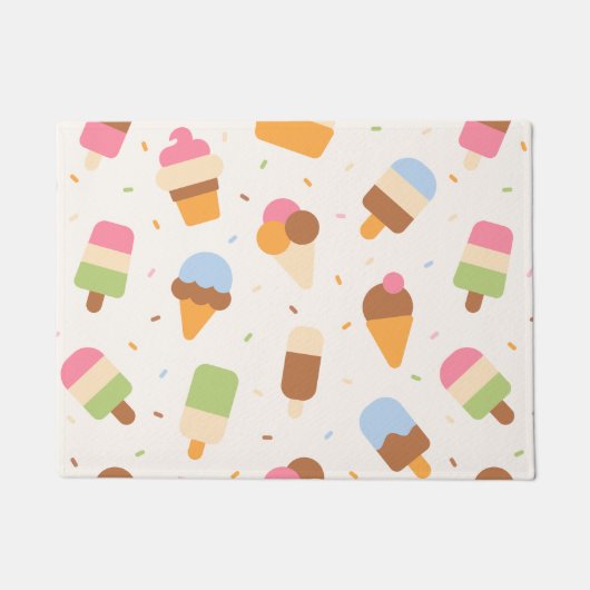 Ice Cream Pattern, Ice Cream Cone, Ice Popsicle Deurmat (Voorkant)