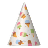 Ice Cream Pattern, Ice Cream Cone, Ice Popsicle Feesthoedjes (Links)