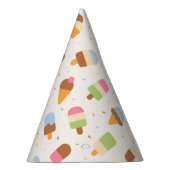 Ice Cream Pattern, Ice Cream Cone, Ice Popsicle Feesthoedjes (Rechts)