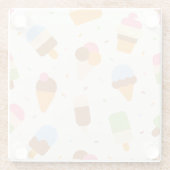 Ice Cream Pattern, Ice Cream Cone, Ice Popsicle Glazen Onderzetter (Achterkant)