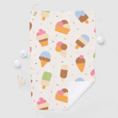 Ice Cream Pattern, Ice Cream Cone, Ice Popsicle Golfhanddoek (Insitu)