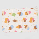Ice Cream Pattern, Ice Cream Cone, Ice Popsicle Golfhanddoek (Horizontaal)