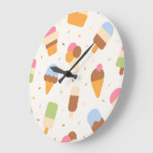 Ice Cream Pattern, Ice Cream Cone, Ice Popsicle Grote Klok (Hoek)