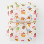 Ice Cream Pattern, Ice Cream Cone, Ice Popsicle Inpakpapier Vel (In situ)