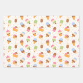 Ice Cream Pattern, Ice Cream Cone, Ice Popsicle Inpakpapier Vel (Voorkant 3)