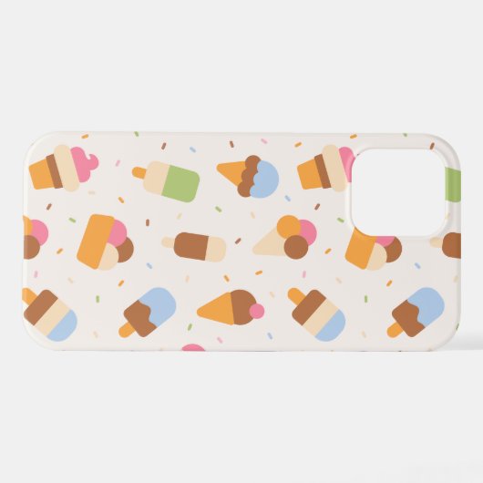 Ice Cream Pattern, Ice Cream Cone, Ice Popsicle iPhone Hoesje (Achterkant horizontaal)