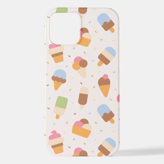 Ice Cream Pattern, Ice Cream Cone, Ice Popsicle iPhone Hoesje (Achterkant)