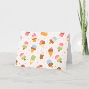 Ice Cream Pattern, Ice Cream Cone, Ice Popsicle Kaart