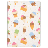 Ice Cream Pattern, Ice Cream Cone, Ice Popsicle Klembord (Achterkant)