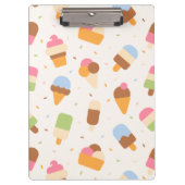Ice Cream Pattern, Ice Cream Cone, Ice Popsicle Klembord (Voorkant)