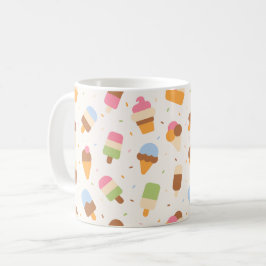 Ice Cream Pattern, Ice Cream Cone, Ice Popsicle Koffiemok