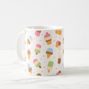 Ice Cream Pattern, Ice Cream Cone, Ice Popsicle Koffiemok