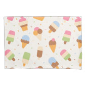 Ice Cream Pattern, Ice Cream Cone, Ice Popsicle Kussensloop (Voorkant)