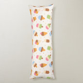 Ice Cream Pattern, Ice Cream Cone, Ice Popsicle Lichaamskussen (Achterkant (Verticaal))