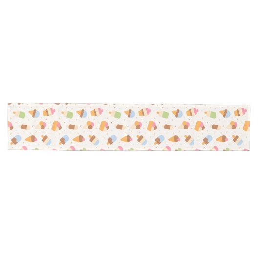 Ice Cream Pattern, Ice Cream Cone, Ice Popsicle Medium Tafelloper (Horizontaal)