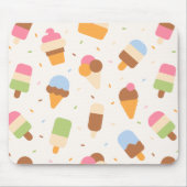 Ice Cream Pattern, Ice Cream Cone, Ice Popsicle Muismat (Voorkant)