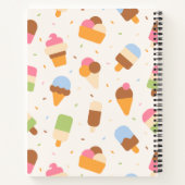 Ice Cream Pattern, Ice Cream Cone, Ice Popsicle Notitieboek (Achterkant)