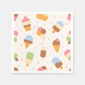 Ice Cream Pattern, Ice Cream Cone, Ice Popsicle Servet (Voorkant)
