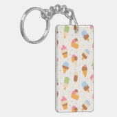 Ice Cream Pattern, Ice Cream Cone, Ice Popsicle Sleutelhanger (Voorkant Links)