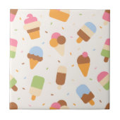 Ice Cream Pattern, Ice Cream Cone, Ice Popsicle Tegeltje (Voorkant)