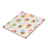 Ice Cream Pattern, Ice Cream Cone, Ice Popsicle Tegeltje (Zijkant)