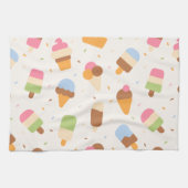 Ice Cream Pattern, Ice Cream Cone, Ice Popsicle Theedoek (Horizontaal)