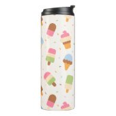 Ice Cream Pattern, Ice Cream Cone, Ice Popsicle Thermosbeker (Gedraaid links)