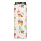 Ice Cream Pattern, Ice Cream Cone, Ice Popsicle Thermosbeker (Achterkant)
