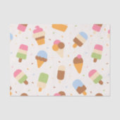 Ice Cream Pattern, Ice Cream Cone, Ice Popsicle Tissuepapier (Voorkant)