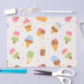 Ice Cream Pattern, Ice Cream Cone, Ice Popsicle Tissuepapier (Craft)
