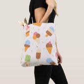 Ice Cream Pattern, Ice Cream Cone, Ice Popsicle Tote Bag (Dichtbij)