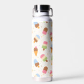 Ice Cream Pattern, Ice Cream Cone, Ice Popsicle Waterfles (Achterkant)