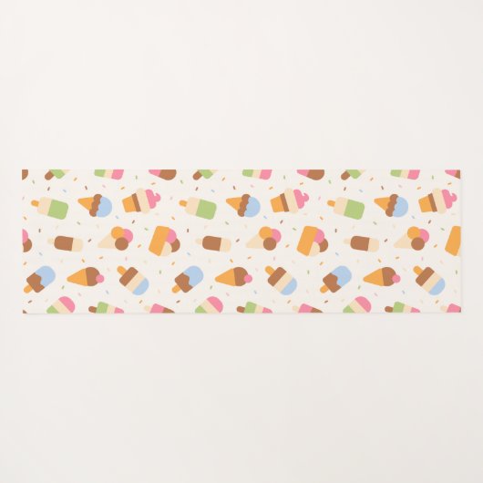 Ice Cream Pattern, Ice Cream Cone, Ice Popsicle Yogamat (Achterkant (horizontaal))
