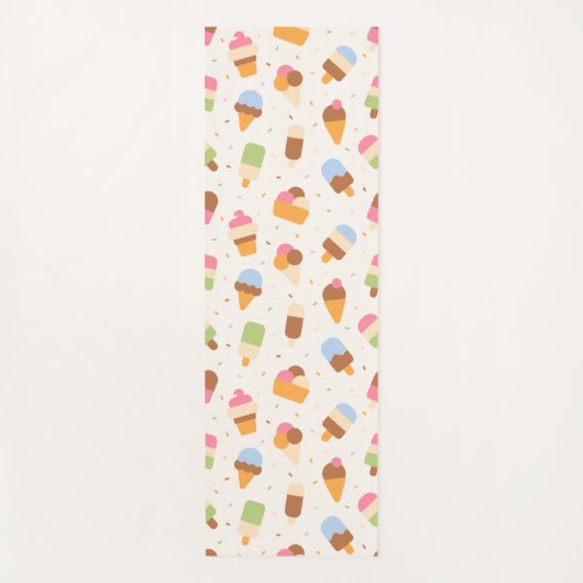Ice Cream Pattern, Ice Cream Cone, Ice Popsicle Yogamat (Voorkant)