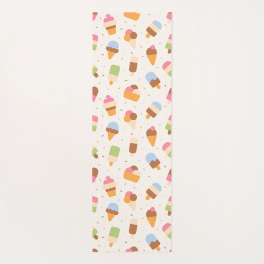 Ice Cream Pattern, Ice Cream Cone, Ice Popsicle Yogamat (Achterkant)