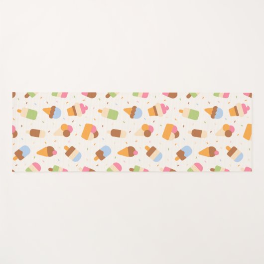 Ice Cream Pattern, Ice Cream Cone, Ice Popsicle Yogamat (Voorkant (horizontaal))